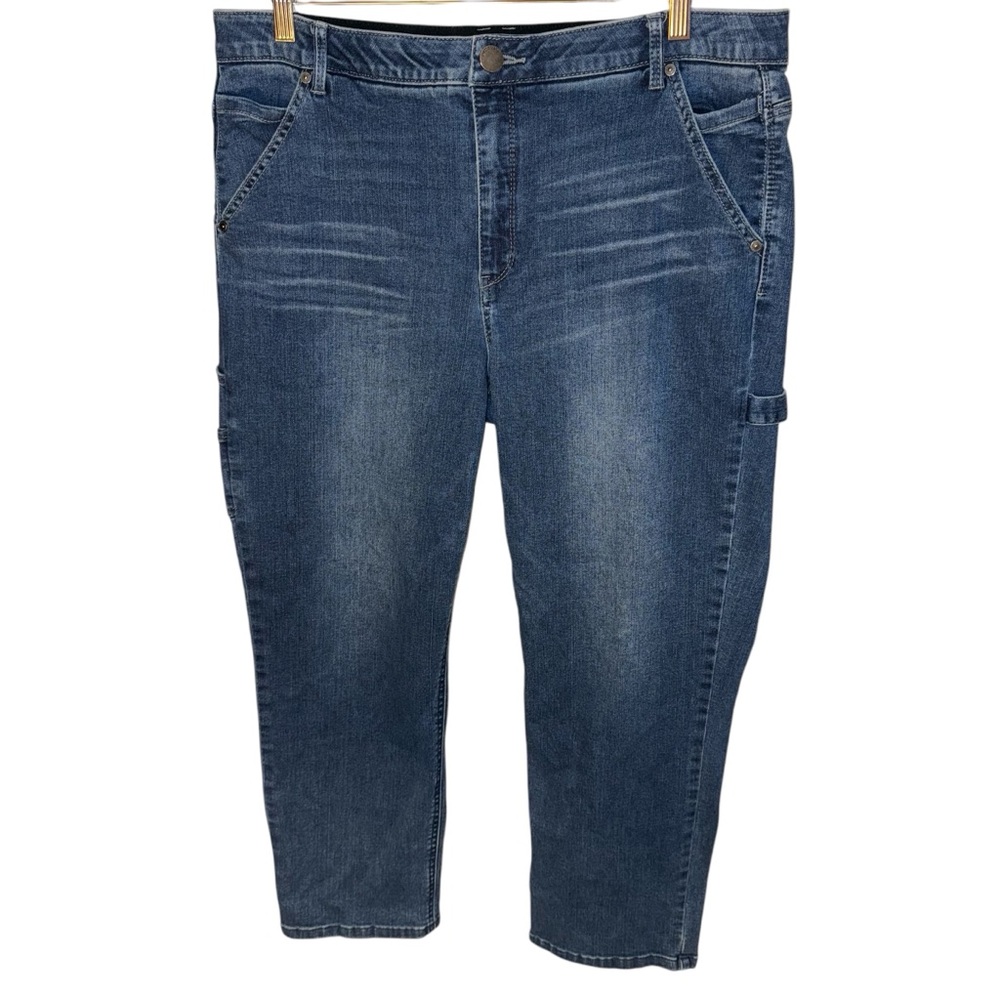 Democracy Ab Solution Carpenter Jeans women's size 16 high rise straight leg - Picture 3 of 12
